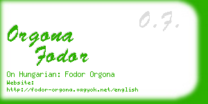 orgona fodor business card